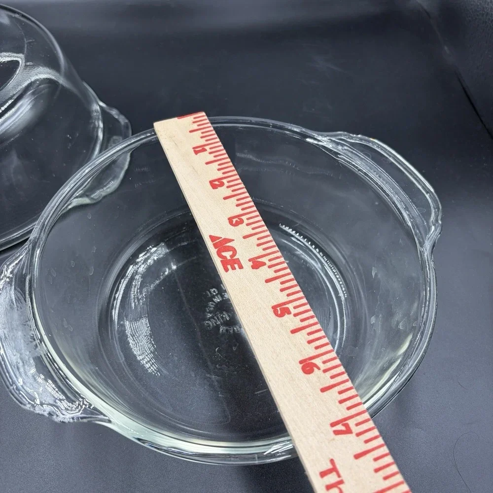 Vintage Fire-King Anchor Hocking Clear‎ Glass 1 Q 1.5Qt Baking Dishes USA  Set 2